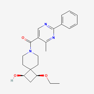 molecular formula C22H27N3O3 B5521335 [(1R,3S)-3-ethoxy-1-hydroxy-7-azaspiro[3.5]nonan-7-yl]-(4-methyl-2-phenylpyrimidin-5-yl)methanone 