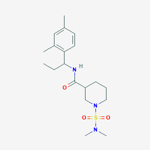 molecular formula C19H31N3O3S B5521379 1-[(dimethylamino)sulfonyl]-N-[1-(2,4-dimethylphenyl)propyl]-3-piperidinecarboxamide 