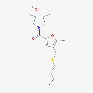 molecular formula C18H29NO3S B5521390 1-{4-[(butylthio)methyl]-5-methyl-2-furoyl}-3,4,4-trimethylpyrrolidin-3-ol 