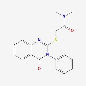 molecular formula C18H17N3O2S B5521443 N,N-dimethyl-2-[(4-oxo-3-phenyl-3,4-dihydroquinazolin-2-yl)sulfanyl]acetamide 