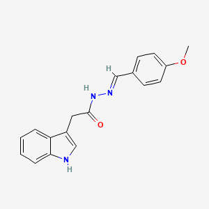 molecular formula C18H17N3O2 B5521445 2-(1H-indol-3-yl)-N'-(4-methoxybenzylidene)acetohydrazide 