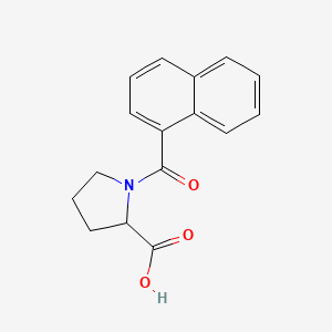 molecular formula C16H15NO3 B5521465 1-(Naphthalene-1-carbonyl)pyrrolidine-2-carboxylic acid 