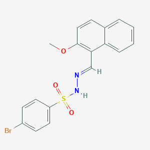 molecular formula C18H15BrN2O3S B5521497 4-BROMO-N'-[(E)-(2-METHOXYNAPHTHALEN-1-YL)METHYLIDENE]BENZENE-1-SULFONOHYDRAZIDE 