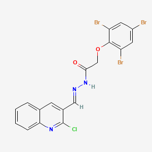 molecular formula C18H11Br3ClN3O2 B5521708 N'-[(E)-(2-chloroquinolin-3-yl)methylidene]-2-(2,4,6-tribromophenoxy)acetohydrazide 