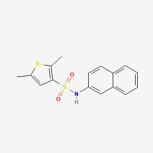 molecular formula C16H15NO2S2 B5521864 2,5-dimethyl-N-(naphthalen-2-yl)thiophene-3-sulfonamide 