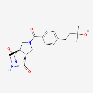 molecular formula C20H25N3O4 B5521937 (1R,5R)-10-[4-(3-hydroxy-3-methylbutyl)benzoyl]-3,7,10-triazatricyclo[3.3.3.01,5]undecane-2,6-dione 