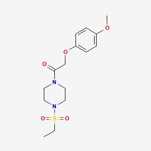 molecular formula C15H22N2O5S B5521956 1-[4-(ETHYLSULFONYL)PIPERAZINO]-2-(4-METHOXYPHENOXY)-1-ETHANONE 
