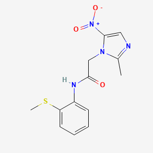 molecular formula C13H14N4O3S B5521961 2-(2-methyl-5-nitro-1H-imidazol-1-yl)-N-[2-(methylsulfanyl)phenyl]acetamide 