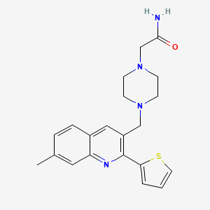 molecular formula C21H24N4OS B5521967 2-(4-{[7-methyl-2-(2-thienyl)-3-quinolinyl]methyl}-1-piperazinyl)acetamide 