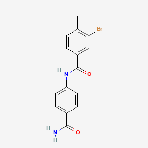 molecular formula C15H13BrN2O2 B5522003 3-bromo-N-(4-carbamoylphenyl)-4-methylbenzamide 