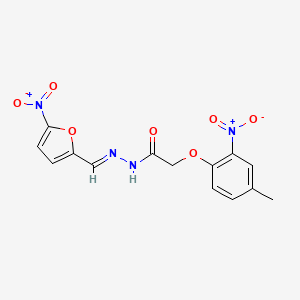 molecular formula C14H12N4O7 B5522058 2-(4-methyl-2-nitrophenoxy)-N'-[(Z)-(5-nitrofuran-2-yl)methylidene]acetohydrazide 