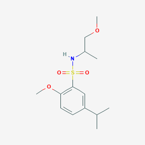 molecular formula C14H23NO4S B5522087 2-METHOXY-N-(1-METHOXYPROPAN-2-YL)-5-(PROPAN-2-YL)BENZENE-1-SULFONAMIDE 