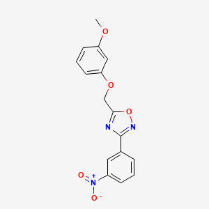 molecular formula C16H13N3O5 B5522095 5-[(3-methoxyphenoxy)methyl]-3-(3-nitrophenyl)-1,2,4-oxadiazole 