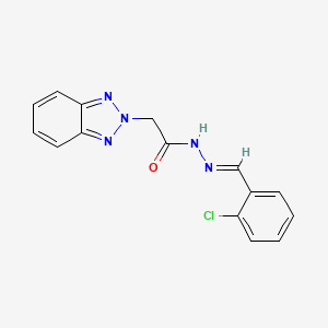 molecular formula C15H12ClN5O B5522134 2-(benzotriazol-2-yl)-N-[(E)-(2-chlorophenyl)methylideneamino]acetamide 