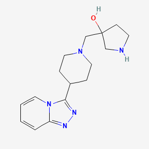 molecular formula C16H23N5O B5522140 3-[(4-[1,2,4]triazolo[4,3-a]pyridin-3-yl-1-piperidinyl)methyl]-3-pyrrolidinol dihydrochloride 