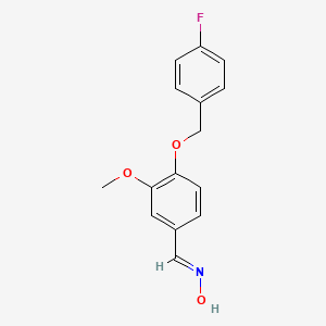 molecular formula C15H14FNO3 B5522174 (NE)-N-[[4-[(4-fluorophenyl)methoxy]-3-methoxyphenyl]methylidene]hydroxylamine 