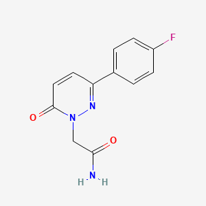molecular formula C12H10FN3O2 B5522243 2-[3-(4-Fluoro-phenyl)-6-oxo-6H-pyridazin-1-yl]-acetamide 