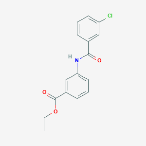 molecular formula C16H14ClNO3 B5522330 ETHYL 3-(3-CHLOROBENZAMIDO)BENZOATE 