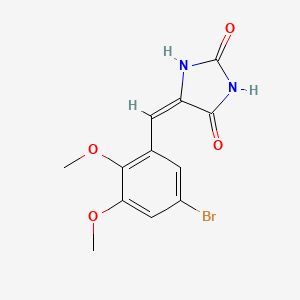molecular formula C12H11BrN2O4 B5522344 (5E)-5-[(5-bromo-2,3-dimethoxyphenyl)methylidene]imidazolidine-2,4-dione 