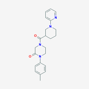 molecular formula C22H26N4O2 B5522390 1-(4-methylphenyl)-4-{[1-(2-pyridinyl)-3-piperidinyl]carbonyl}-2-piperazinone 