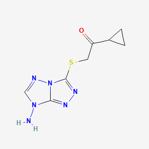 molecular formula C8H10N6OS B5522409 2-({7-AMINO-7H-[1,2,4]TRIAZOLO[4,3-B][1,2,4]TRIAZOL-3-YL}SULFANYL)-1-CYCLOPROPYLETHAN-1-ONE 