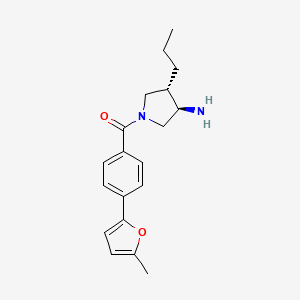 molecular formula C19H24N2O2 B5522463 [(3R,4S)-3-amino-4-propylpyrrolidin-1-yl]-[4-(5-methylfuran-2-yl)phenyl]methanone 