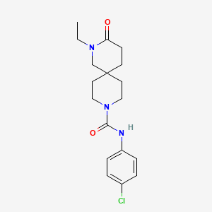 molecular formula C18H24ClN3O2 B5522512 N-(4-chlorophenyl)-2-ethyl-3-oxo-2,9-diazaspiro[5.5]undecane-9-carboxamide 