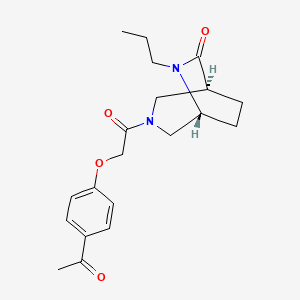 molecular formula C20H26N2O4 B5522563 (1S,5R)-3-[2-(4-acetylphenoxy)acetyl]-6-propyl-3,6-diazabicyclo[3.2.2]nonan-7-one 