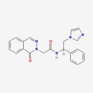 molecular formula C21H19N5O2 B5522620 N-[2-(1H-imidazol-1-yl)-1-phenylethyl]-2-(1-oxo-2(1H)-phthalazinyl)acetamide 