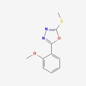 molecular formula C10H10N2O2S B5522657 2-(2-Methoxyphenyl)-5-(methylsulfanyl)-1,3,4-oxadiazole 
