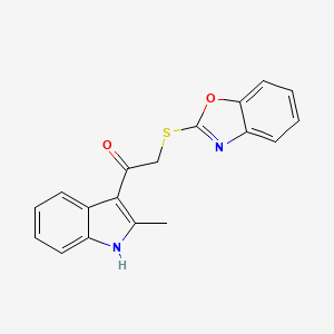 molecular formula C18H14N2O2S B5522672 2-(1,3-BENZOXAZOL-2-YLSULFANYL)-1-(2-METHYL-1H-INDOL-3-YL)ETHAN-1-ONE 
