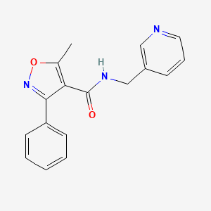 molecular formula C17H15N3O2 B5522680 5-METHYL-3-PHENYL-N-[(PYRIDIN-3-YL)METHYL]-1,2-OXAZOLE-4-CARBOXAMIDE 