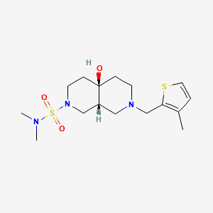 molecular formula C16H27N3O3S2 B5522762 (4aR,8aR)-4a-hydroxy-N,N-dimethyl-7-[(3-methylthiophen-2-yl)methyl]-3,4,5,6,8,8a-hexahydro-1H-2,7-naphthyridine-2-sulfonamide 