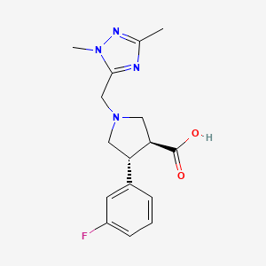 molecular formula C16H19FN4O2 B5522792 (3S,4R)-1-[(2,5-dimethyl-1,2,4-triazol-3-yl)methyl]-4-(3-fluorophenyl)pyrrolidine-3-carboxylic acid 