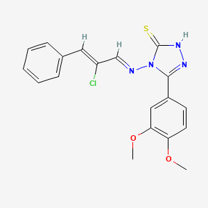 molecular formula C19H17ClN4O2S B5522819 4-((2-CL-3-PH-2-PROPENYLIDENE)AMINO)-5-(3,4-DI-MEO-PH)-4H-1,2,4-TRIAZOLE-3-THIOL 
