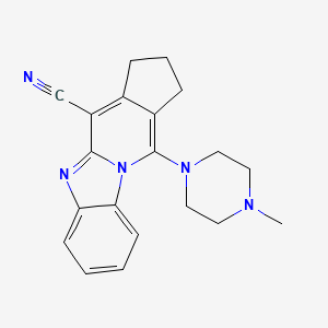 molecular formula C20H21N5 B5522866 11-(4-methylpiperazino)-2,3-dihydro-1H-cyclopenta[4,5]pyrido[1,2-a]benzimidazole-4-carbonitrile CAS No. 5871-78-3