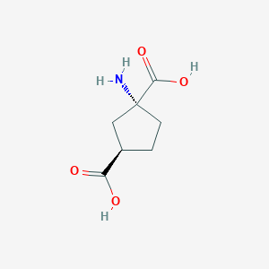 molecular formula C7H11NO4 B055229 (1r,3r)-1-Aminocyclopentane-1,3-dicarboxylic acid CAS No. 111900-33-5