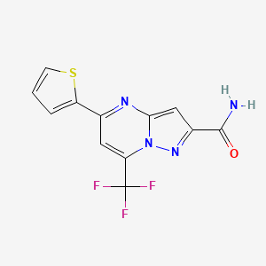 molecular formula C12H7F3N4OS B5522901 5-(Thiophen-2-yl)-7-(trifluoromethyl)pyrazolo[1,5-a]pyrimidine-2-carboxamide 