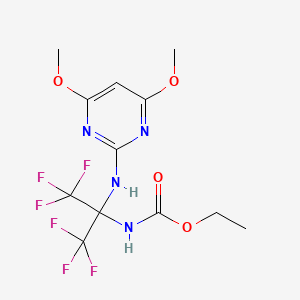 molecular formula C12H14F6N4O4 B5522931 ethyl N-[2-[(4,6-dimethoxypyrimidin-2-yl)amino]-1,1,1,3,3,3-hexafluoropropan-2-yl]carbamate 