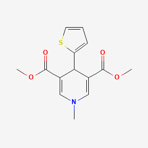 molecular formula C14H15NO4S B5522967 3,5-DIMETHYL 1-METHYL-4-(THIOPHEN-2-YL)-1,4-DIHYDROPYRIDINE-3,5-DICARBOXYLATE 