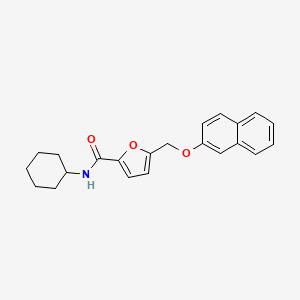molecular formula C22H23NO3 B5522975 N-cyclohexyl-5-[(naphthalen-2-yloxy)methyl]furan-2-carboxamide 