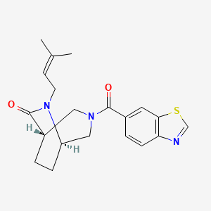 molecular formula C20H23N3O2S B5523055 (1S*,5R*)-3-(1,3-benzothiazol-6-ylcarbonyl)-6-(3-methyl-2-buten-1-yl)-3,6-diazabicyclo[3.2.2]nonan-7-one 