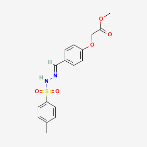 molecular formula C17H18N2O5S B5523151 methyl (4-{2-[(4-methylphenyl)sulfonyl]carbonohydrazonoyl}phenoxy)acetate 