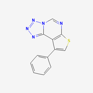 molecular formula C12H7N5S B5523188 9-phenyltetrazolo[1,5-c]thieno[3,2-e]pyrimidine 