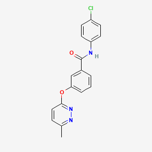 molecular formula C18H14ClN3O2 B5523221 N-(4-chlorophenyl)-3-[(6-methyl-3-pyridazinyl)oxy]benzamide 
