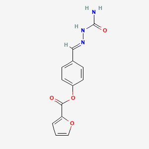 molecular formula C13H11N3O4 B5523257 [4-[(E)-(carbamoylhydrazinylidene)methyl]phenyl] furan-2-carboxylate 