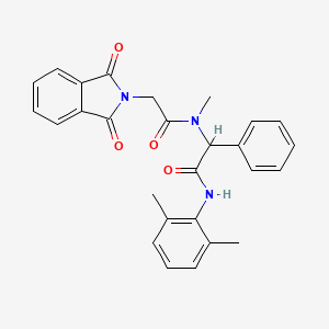 molecular formula C27H25N3O4 B5523269 N-(2,6-dimethylphenyl)-2-[[2-(1,3-dioxoisoindol-2-yl)acetyl]-methylamino]-2-phenylacetamide 