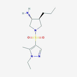 molecular formula C13H24N4O2S B5523283 (3R,4S)-1-(1-ethyl-5-methylpyrazol-4-yl)sulfonyl-4-propylpyrrolidin-3-amine 