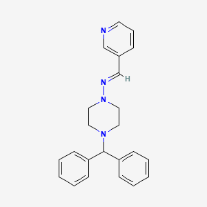molecular formula C23H24N4 B5523299 4-(diphenylmethyl)-N-(3-pyridinylmethylene)-1-piperazinamine 
