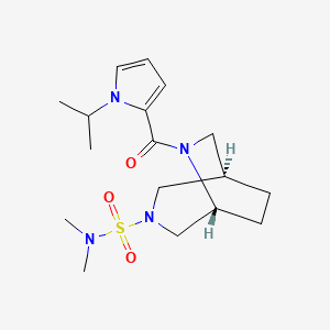 molecular formula C17H28N4O3S B5523303 (1R,5R)-N,N-dimethyl-6-(1-propan-2-ylpyrrole-2-carbonyl)-3,6-diazabicyclo[3.2.2]nonane-3-sulfonamide 